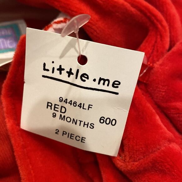NWT Little Me Christmas Red Velvet Velour Sleeper Hat 9M - Picture 9 of 11